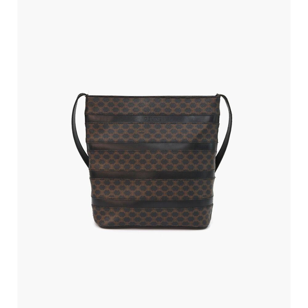 CELINE Black Macadam Shoulder Bag A-A19381
